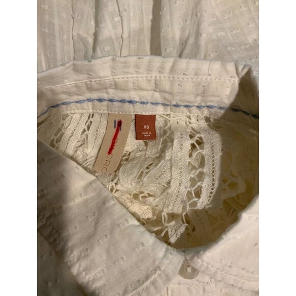 Pilcro & The Letterpress White Textured Shirt W/ Lace Accents, Size XS - Picture 7 of 7